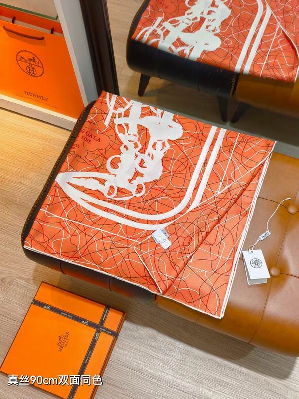 Hermes silk scarf hm (457)