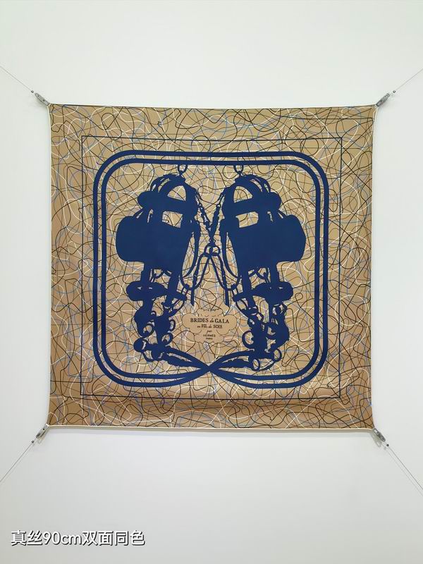 Hermes silk scarf hm (458)