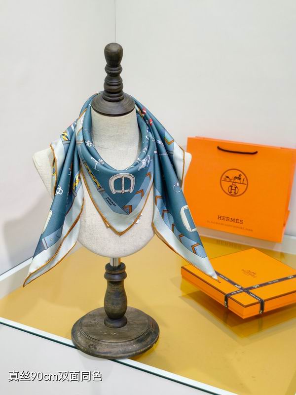 Hermes silk scarf hm (468)