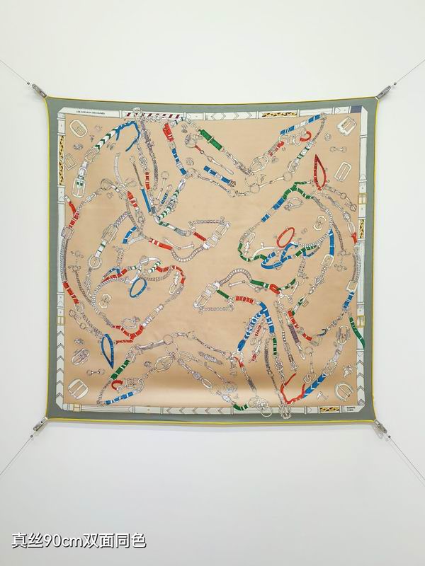 Hermes silk scarf hm (469)