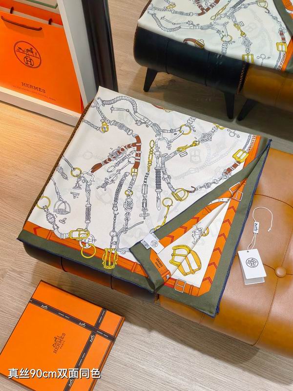 Hermes silk scarf hm (473)