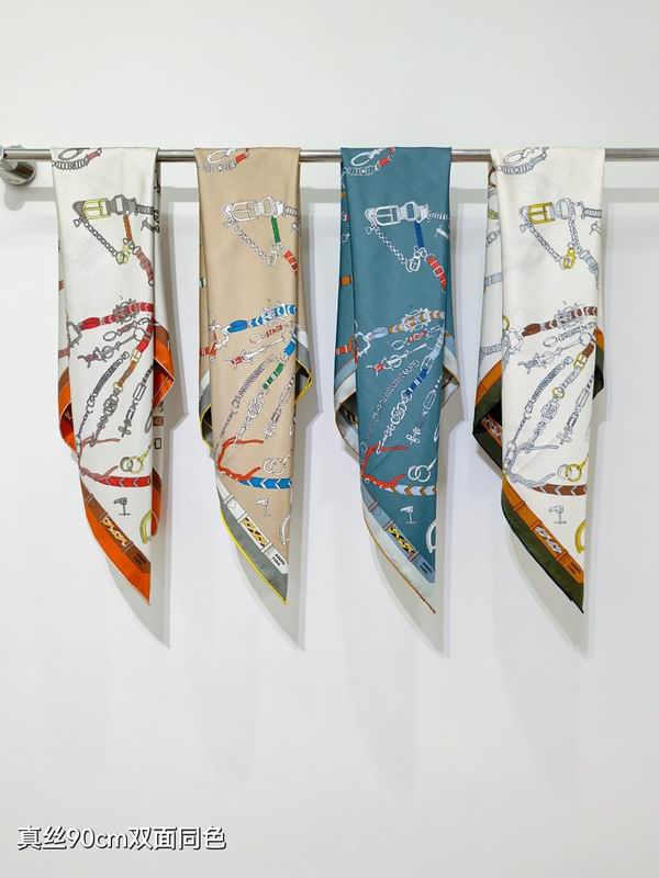 Hermes silk scarf hm (475)