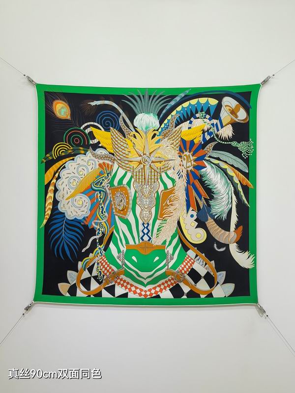 Hermes silk scarf hm (476)