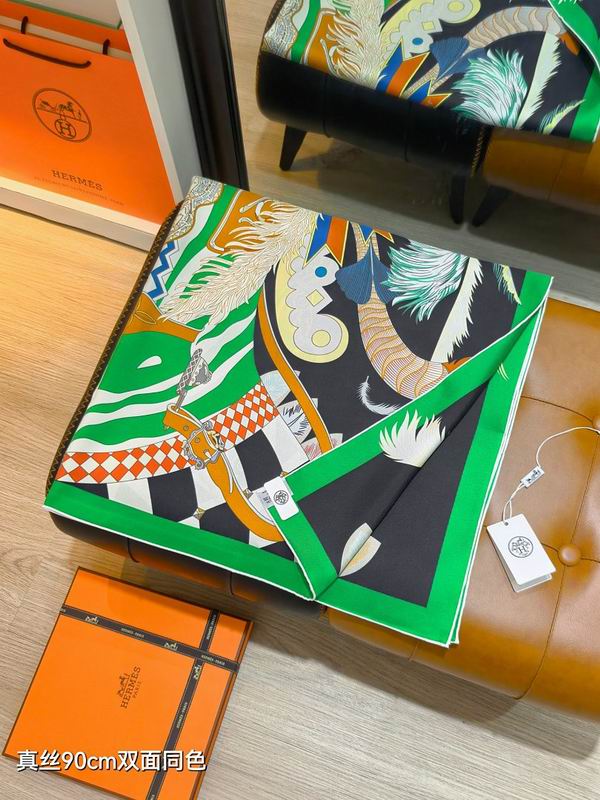Hermes silk scarf hm (477)