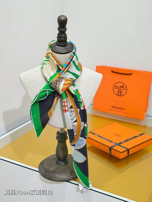 Hermes silk scarf hm (478)