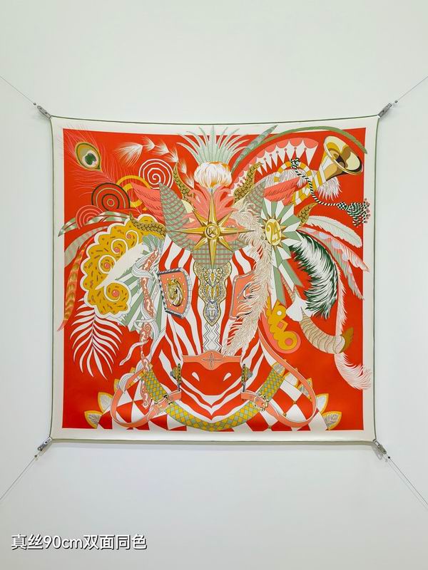 Hermes silk scarf hm (479)