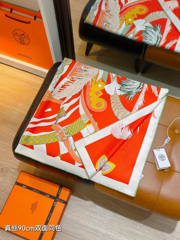 Hermes silk scarf hm (480)
