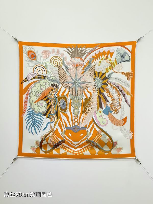 Hermes silk scarf hm (485)