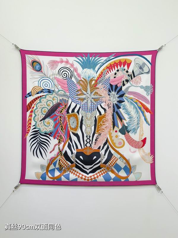 Hermes silk scarf hm (488)