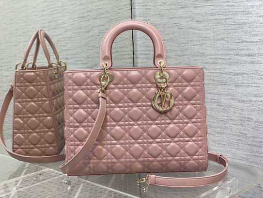 Dior Lady M0567复古粉羊金32cm wz