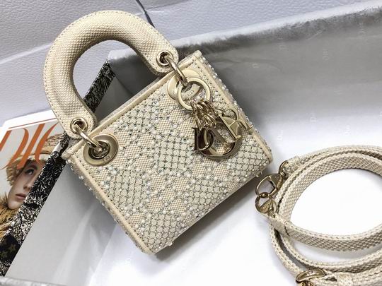 Dior Lady S0856杏色珠钻12x10.2x5cm wz