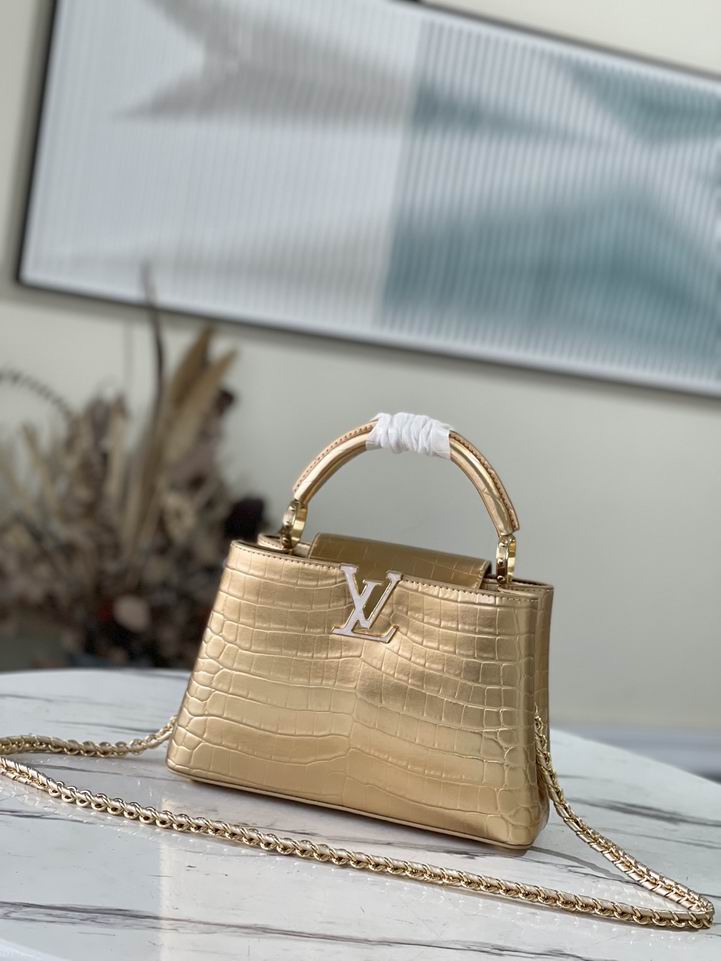 Capucines N81190金色 紫色鳄鱼贝母 27x18x9cm gf