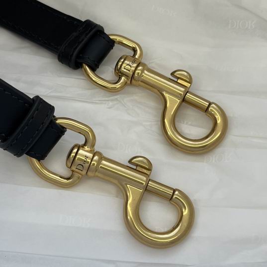 Dior 马鞍包蓝 黑皮肩带 102cm wz (11)