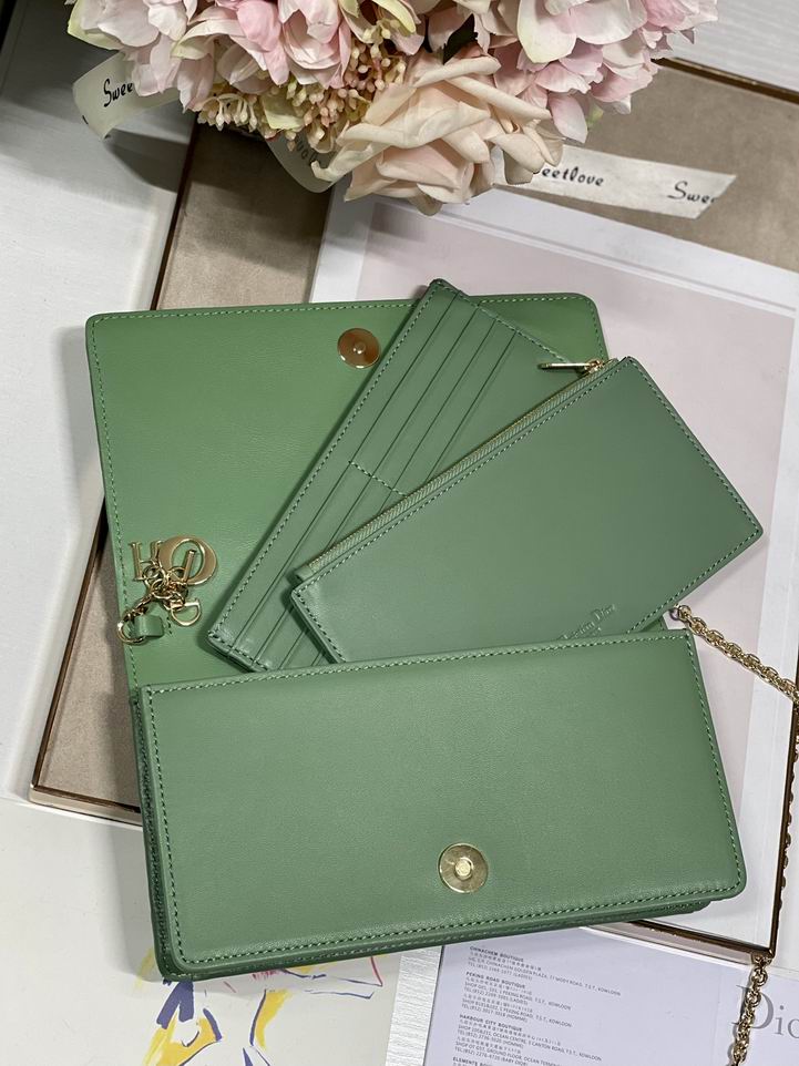 Dior 77035金 绿 黑色 21.5x11.5x3cm wz (13)