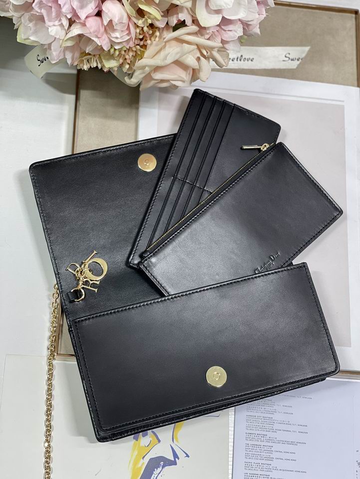 Dior 77035金 绿 黑色 21.5x11.5x3cm wz (8)