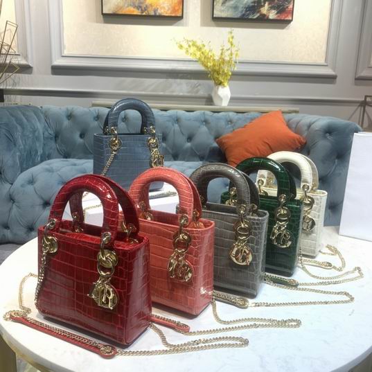 Dior Lady鳄鱼压纹17x7.5x14cm yz (1)