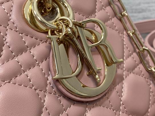 Dior Lady M0540复古粉羊金 26x6x14cm wz (6)