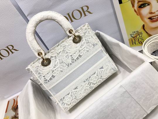 Dior Lady M0565白色蚕蕾丝24x20x11cm wz (2)