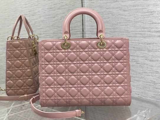 Dior Lady M0567复古粉羊金32cm wz (2)