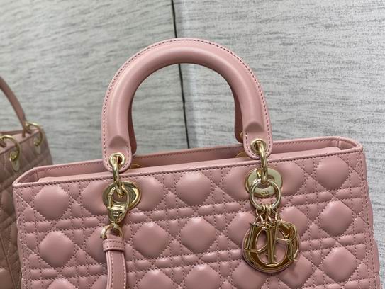 Dior Lady M0567复古粉羊金32cm wz (5)