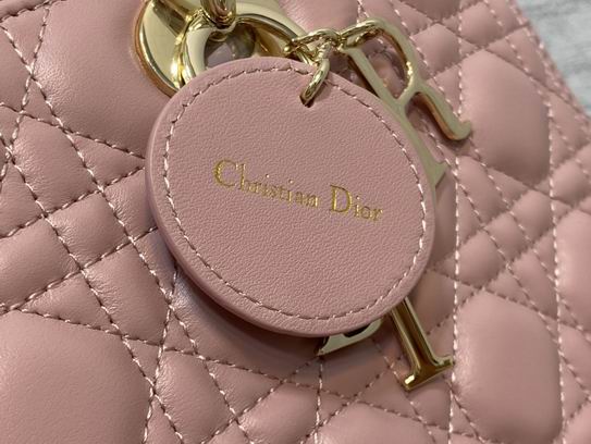 Dior Lady M0567复古粉羊金32cm wz (7)