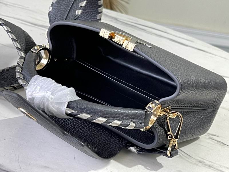 Capucines M21121黑拼银织带21x14x8cm gf (9)