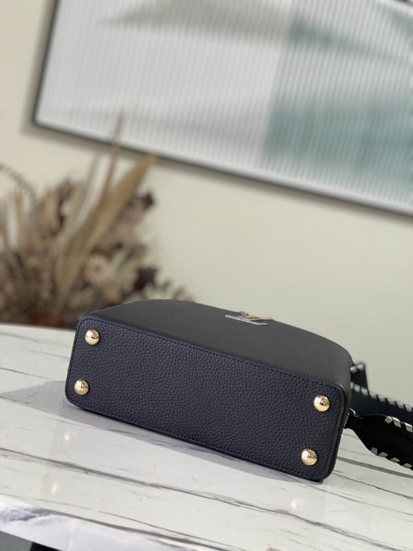 Capucines M21121黑拼银织带27x18x9cm gf (2)