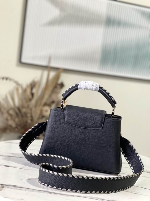 Capucines M21121黑拼银织带27x18x9cm gf (5)