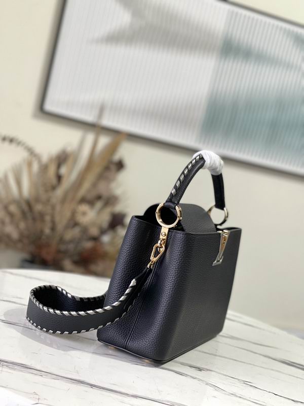 Capucines M21121黑拼银织带31.5x20x11cm gf (2)