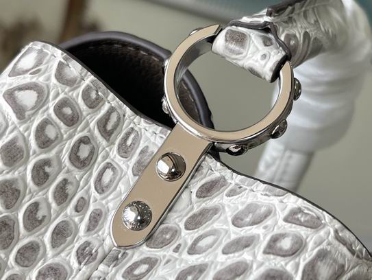 Capucines M48865白尼罗鳄鱼纹 21x14x8cm gf (5)