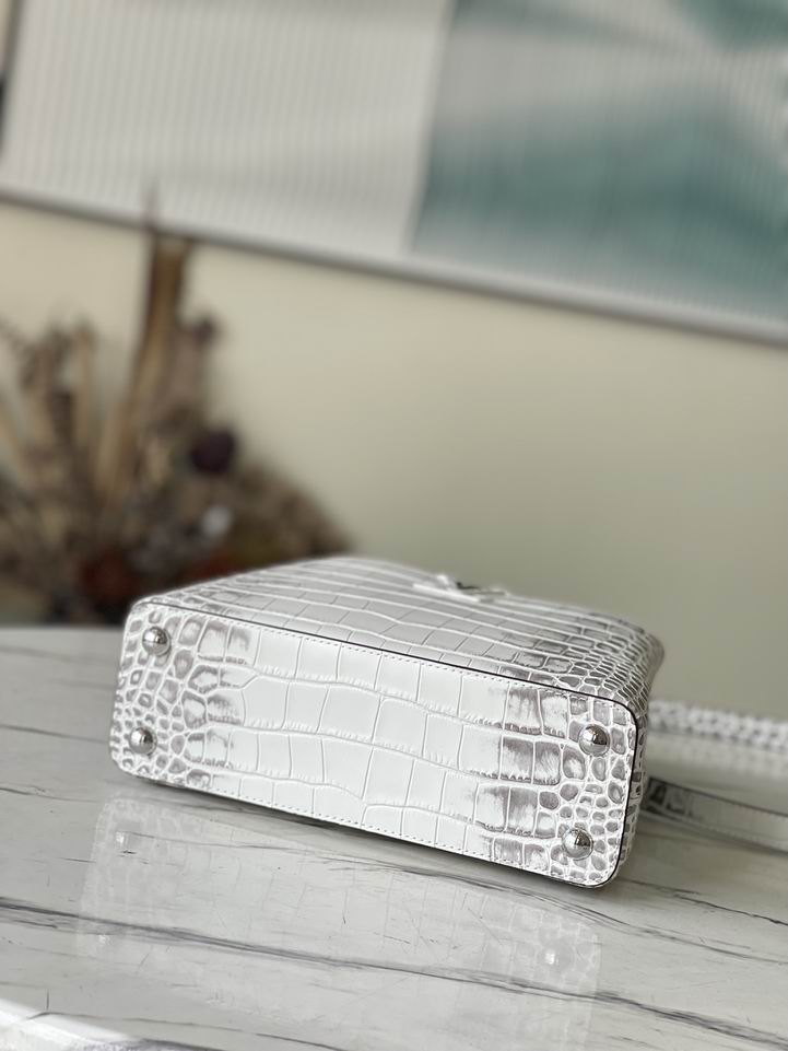 Capucines M48865白尼罗鳄鱼纹 27x18x9cm gf (2)