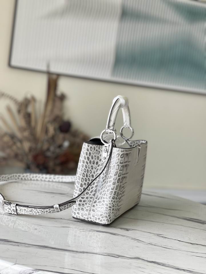 Capucines M48865白尼罗鳄鱼纹 27x18x9cm gf (3)