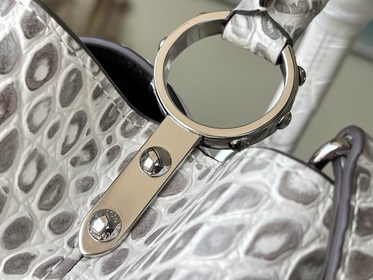 Capucines M48865白尼罗鳄鱼纹 27x18x9cm gf (5)