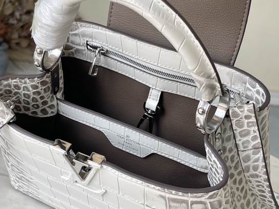 Capucines M48865白尼罗鳄鱼纹 27x18x9cm gf (9)