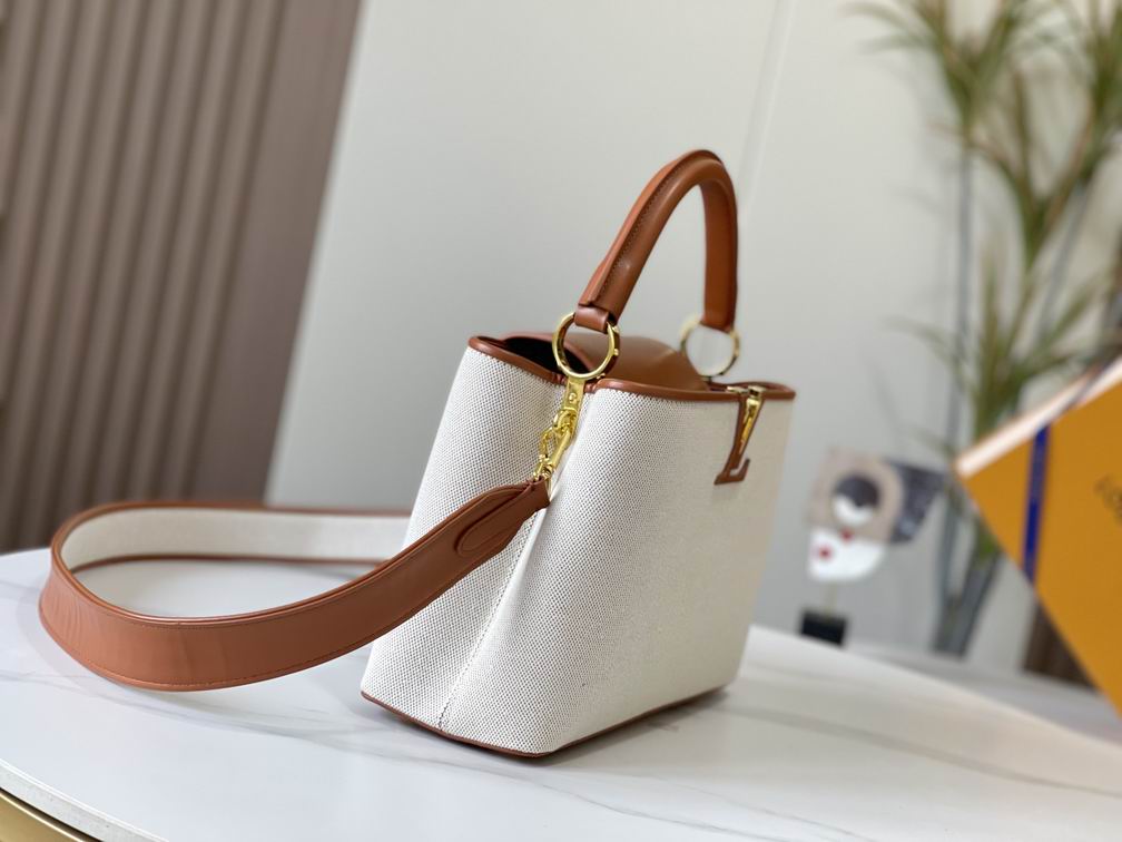 Capucines M57361绣花白棕金31.5x20x11cm cs (2)