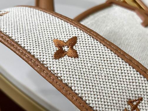 Capucines M59872麻布配浅土黄金扣21x14x8cm cs (5)