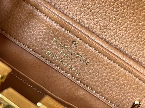 Capucines M59872麻布配浅土黄金扣21x14x8cm cs (8)