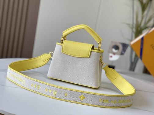 Capucines M59872麻布配蛋黄金扣21x14x8cm cs (3)