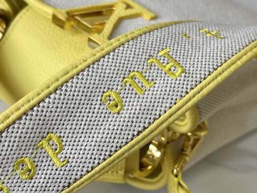 Capucines M59872麻布配蛋黄金扣21x14x8cm cs (5)