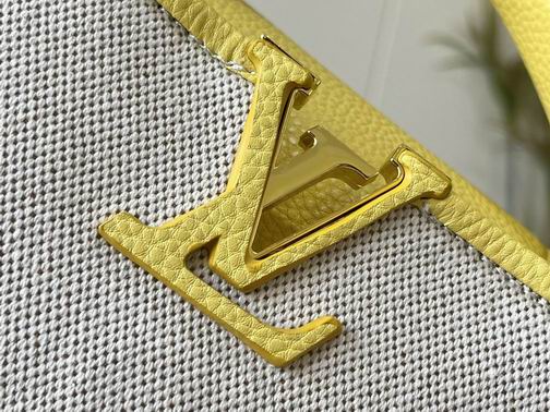 Capucines M59872麻布配蛋黄金扣21x14x8cm cs (7)