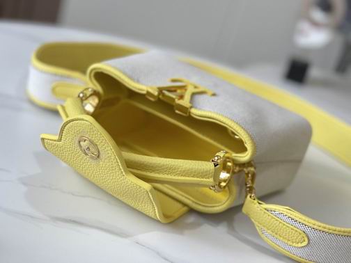 Capucines M59872麻布配蛋黄金扣21x14x8cm cs (9)