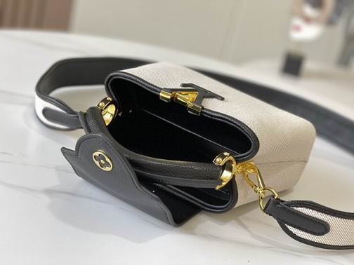 Capucines M59872麻布配黑21x14x8cm cs (9)