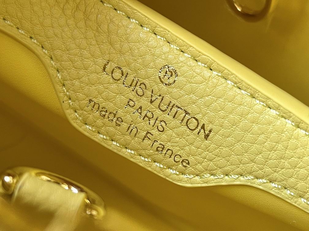 Capucines M59873麻布配蛋黄金扣27x21x10cm cs (8)