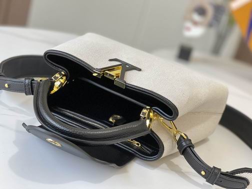 Capucines M59873 麻布配黑27x21x10cm cs (9)