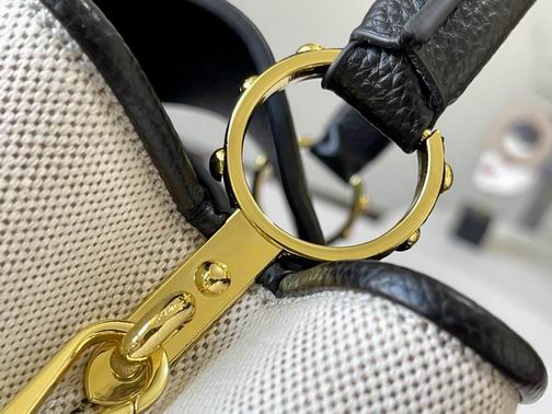 Capucines M59969麻布配黑 31.5x20x11cm cs (6)