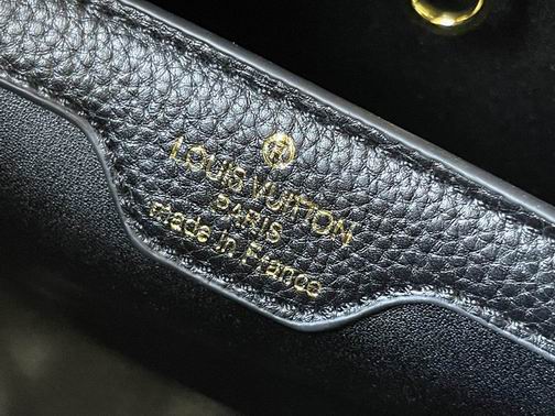 Capucines M59969麻布配黑 31.5x20x11cm cs (8)