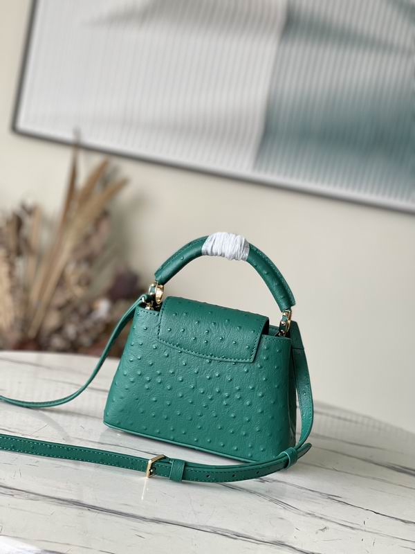 Capucines M95393绿 蓝色鸵鸟21x14x8cm gf (11)