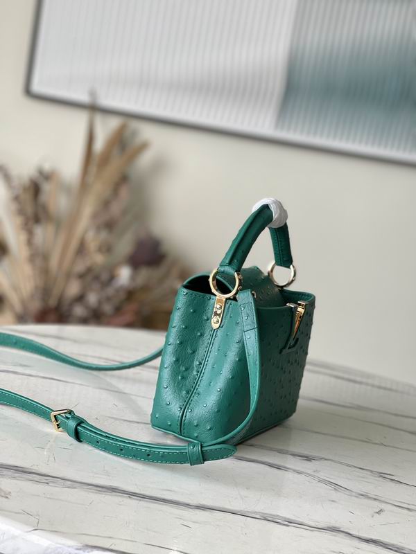 Capucines M95393绿 蓝色鸵鸟21x14x8cm gf (12)