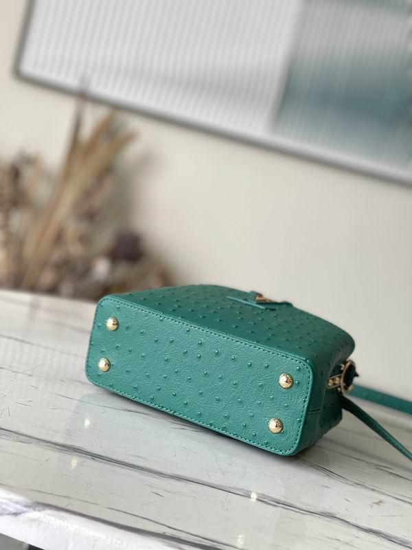 Capucines M95393绿 蓝色鸵鸟21x14x8cm gf (13)