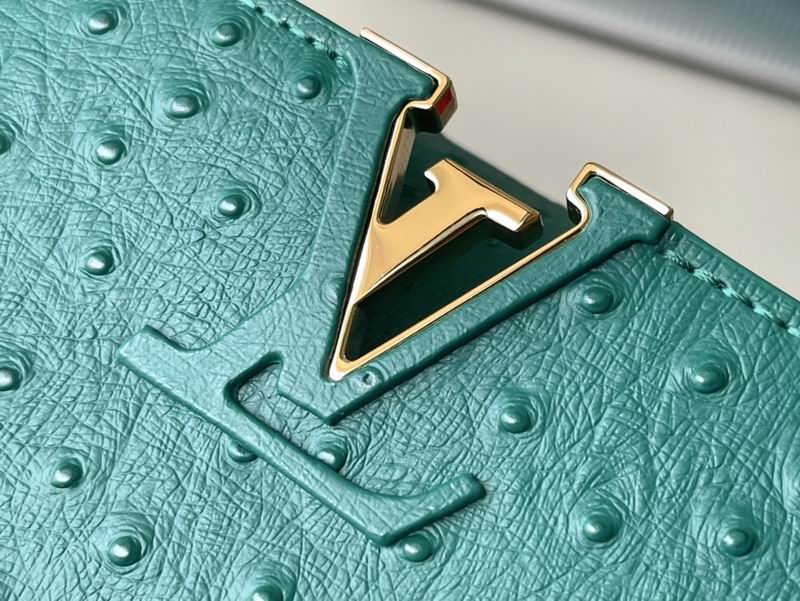 Capucines M95393绿 蓝色鸵鸟21x14x8cm gf (14)